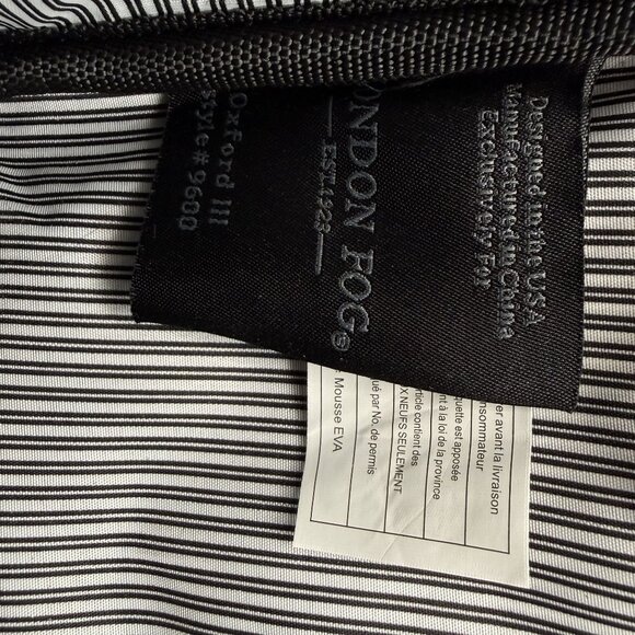 London Fog Oxford III 17" Cabin Bag Carry-On Travel Tote Black White Houndstooth - Picture 7 of 16